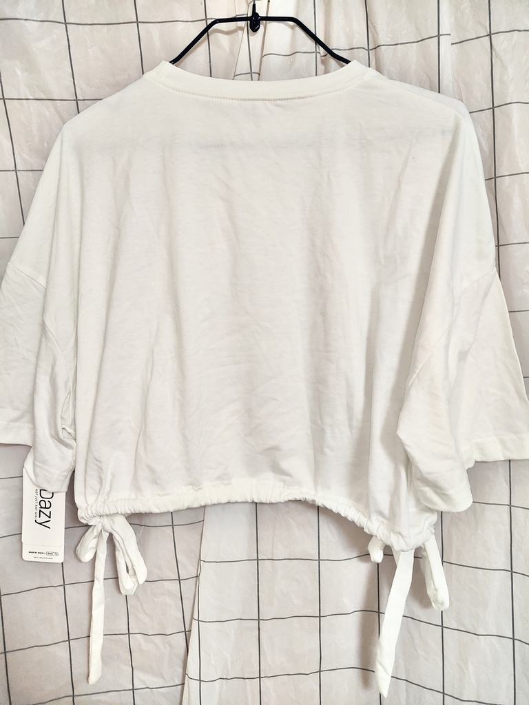 「gift for 🩷」プリントホワイトリボンTシャツ M