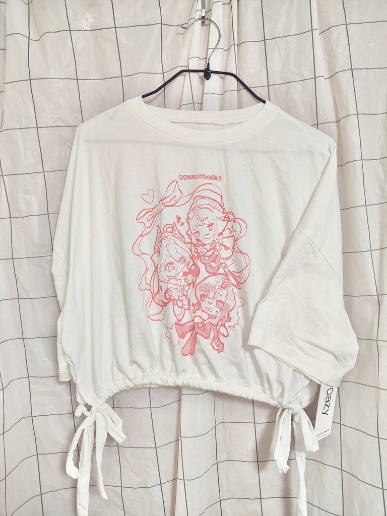 「gift for 🩷」プリントホワイトリボンTシャツ　M