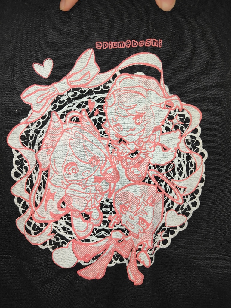 「gift for 🩷」ブラックキャンバストート