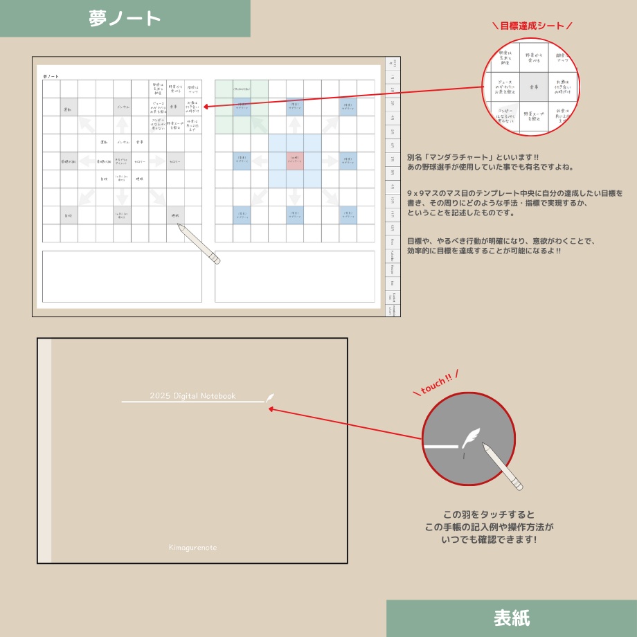 【75%off】2025年1月はじまり(リンクつきデジタル手帳)モカ