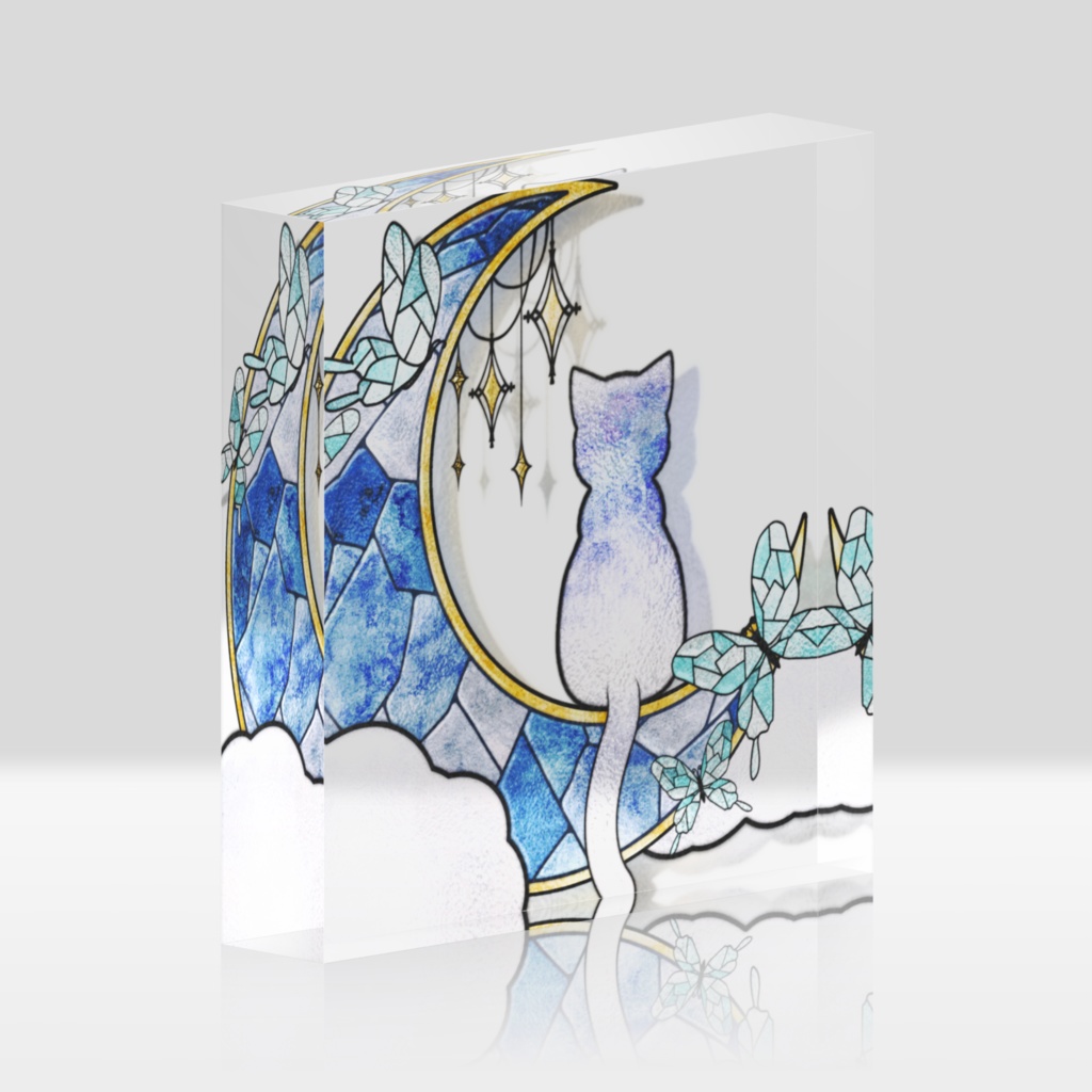 ステンドグラス風　アクリルブロック