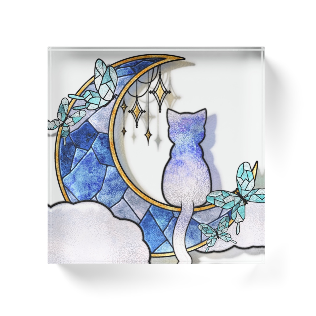 ステンドグラス風 アクリルブロック