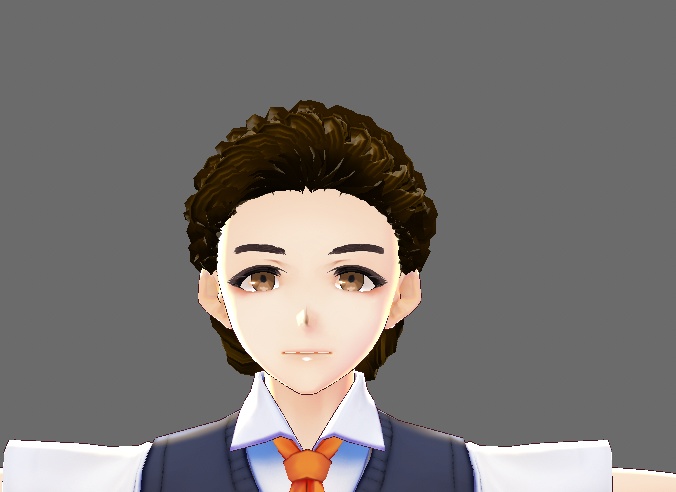 model with curly hair for vroid