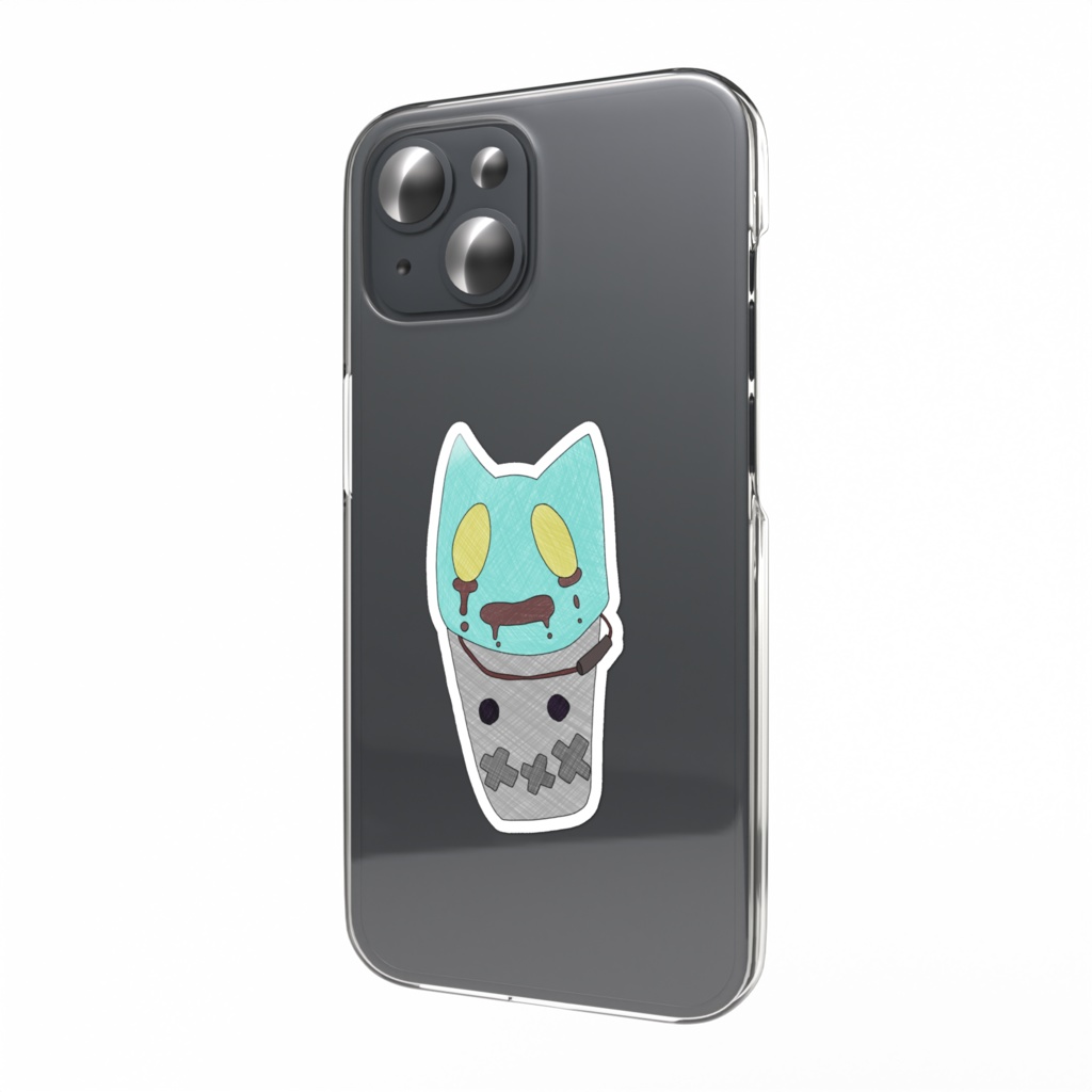 スマホステッカー ばけつねこ