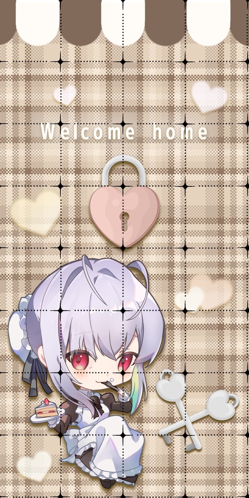 メイドさんイラストロック画面