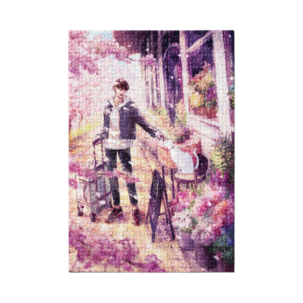 パズル:男の子と猫