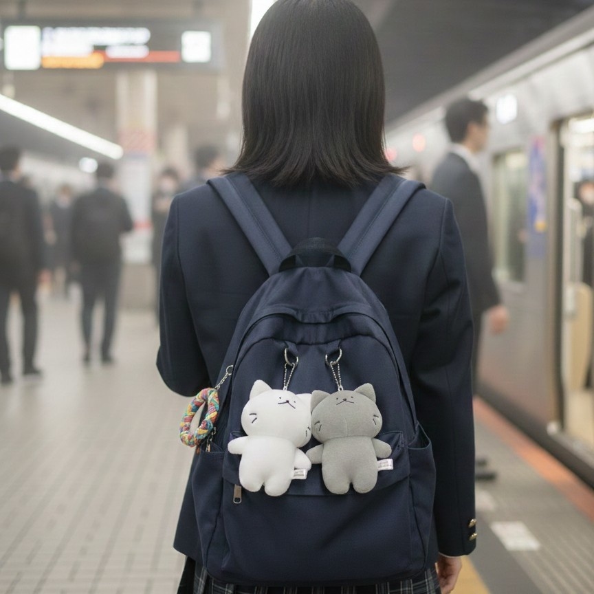 しろにゃん&くろにゃんぬいぐるみストラップ