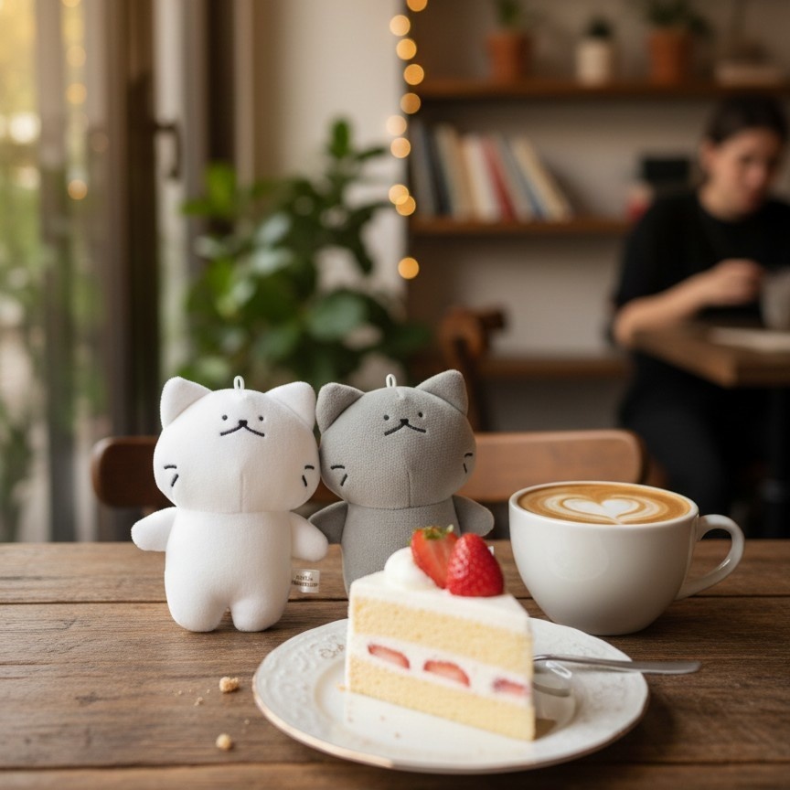 しろにゃん&くろにゃんぬいぐるみストラップ