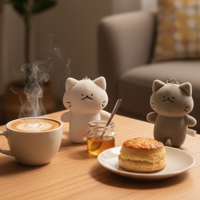 しろにゃん&くろにゃんぬいぐるみストラップ