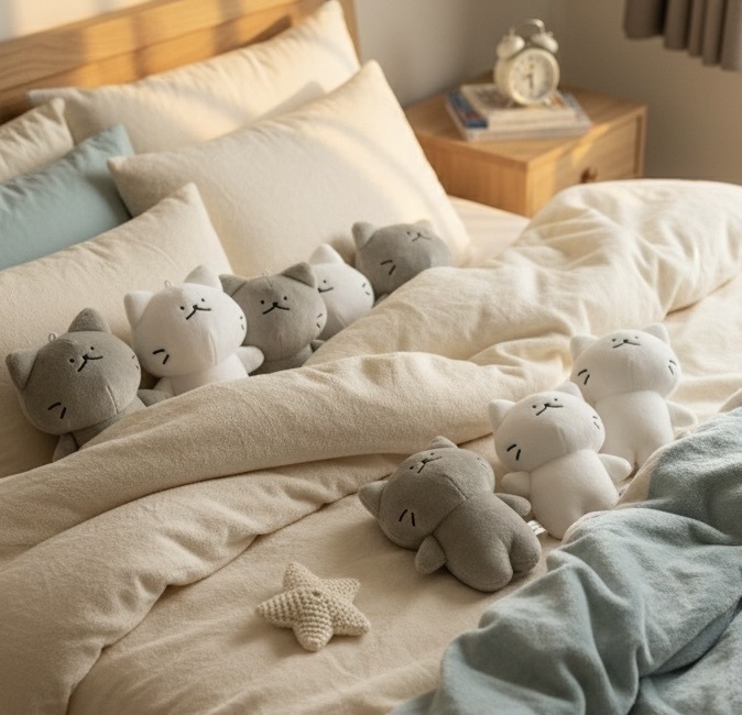 (5匹以上まとめ買い)しろにゃん&くろにゃんぬいぐるみストラップ