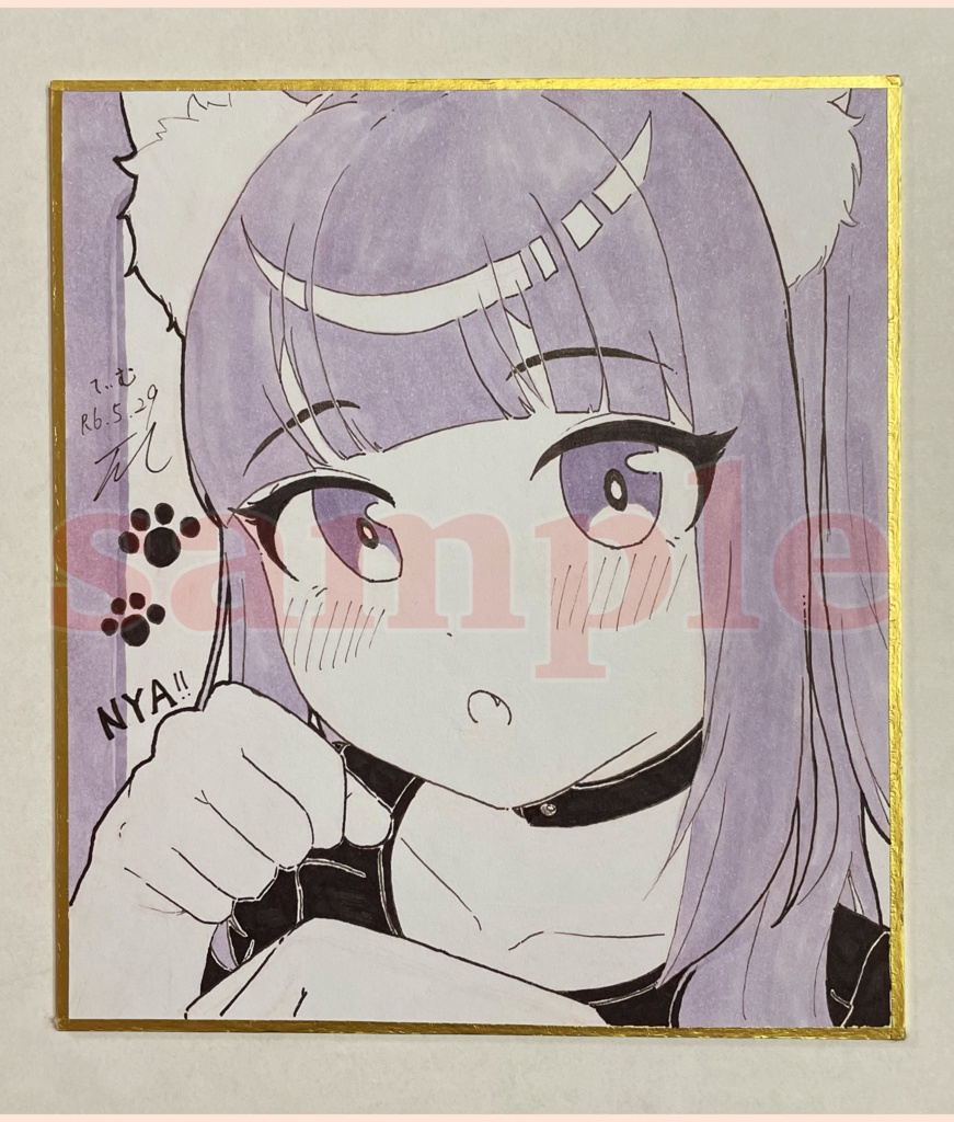 【ミニ色紙】ウィッチにゃんこ