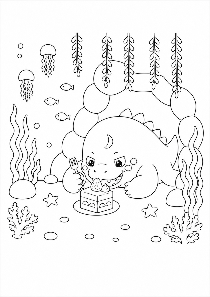 プチダイノ ウルス ぬりえ【子供用】無料 / Puchi Dyno Urus Coloring Page [For Kids] Free