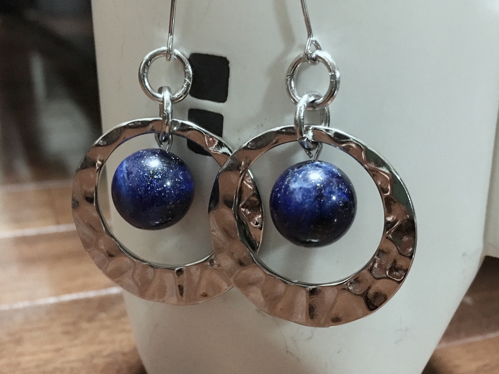 夜空色モチーフ イヤーアクセサリー
