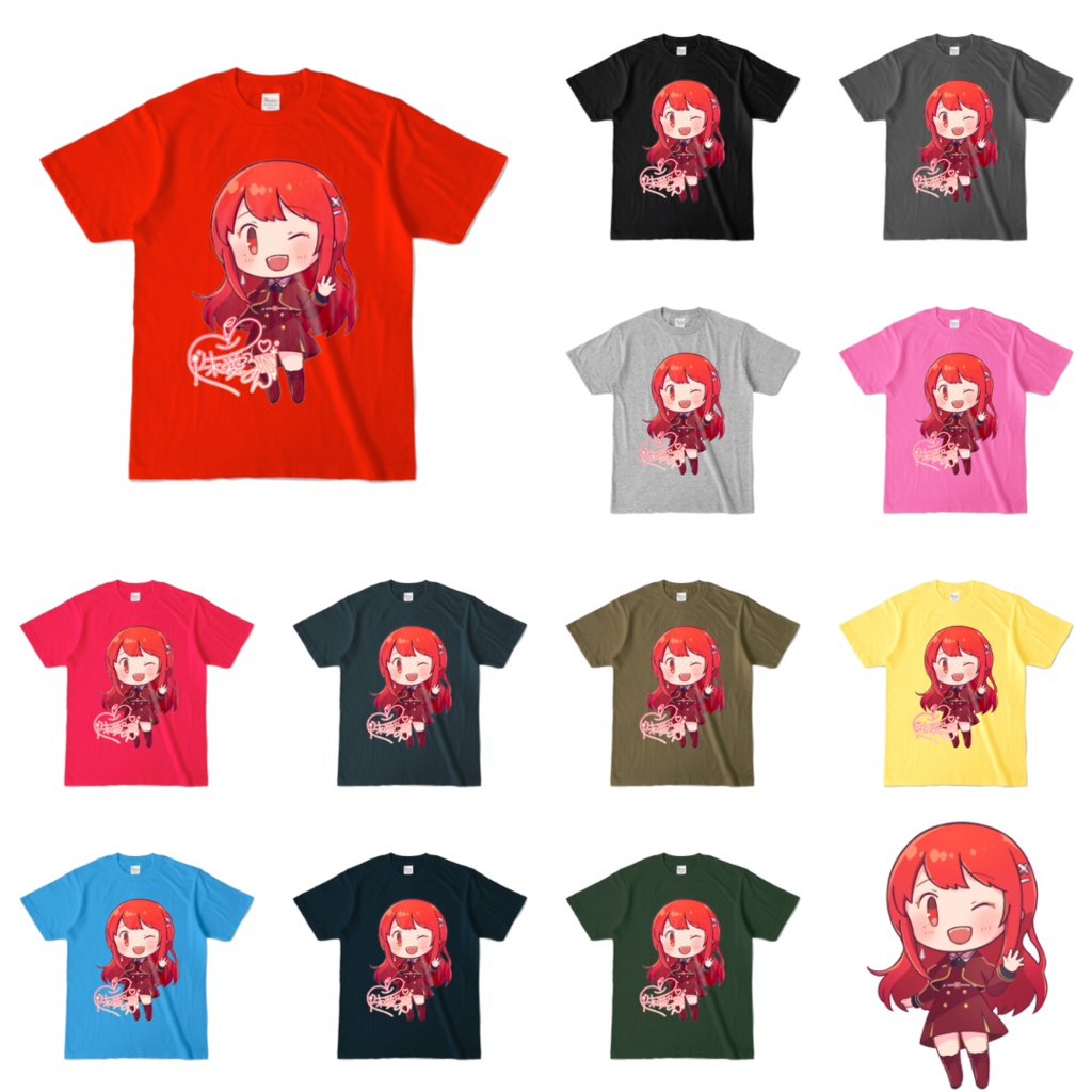 ちびVるんちゃんカラーTシャツ(全12色) ウインクVer.