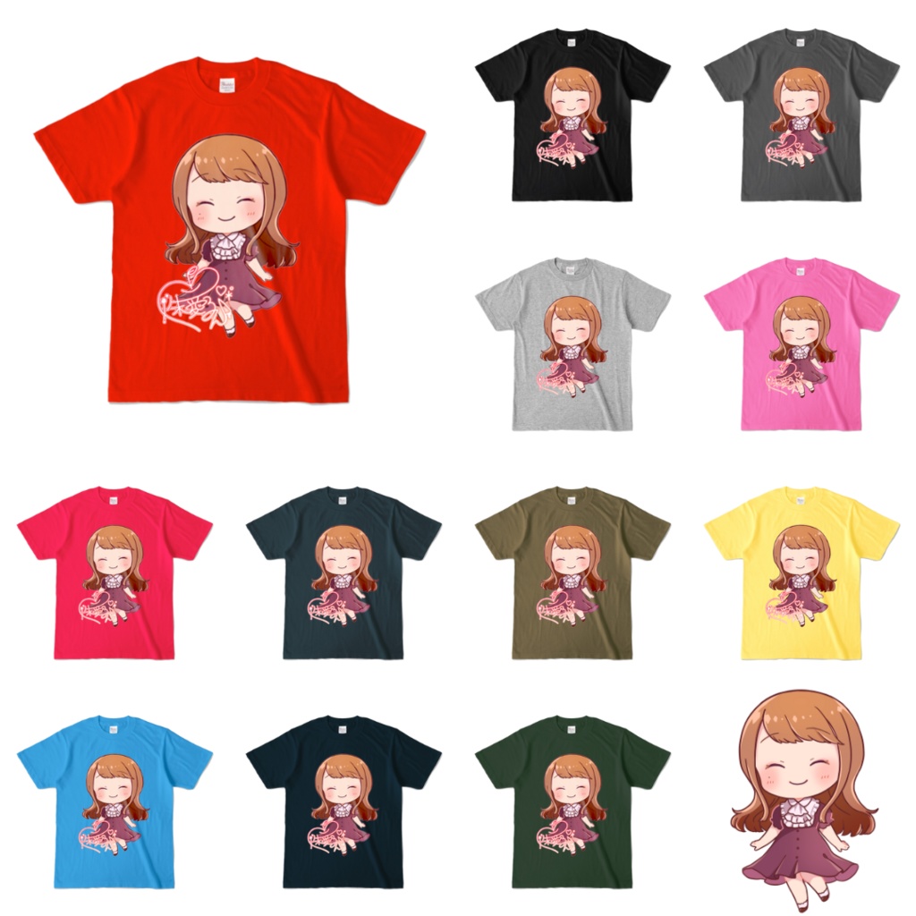 リアるんちゃんカラーTシャツ(全12色) にっこりVer.