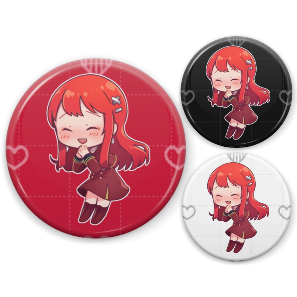 ちびVるんちゃん(手合わせ)缶バッジ えへへVer.