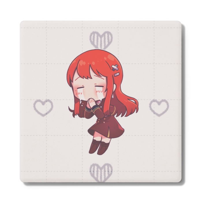 ちびVるんちゃん(手合わせ)コースター てえてえVer.