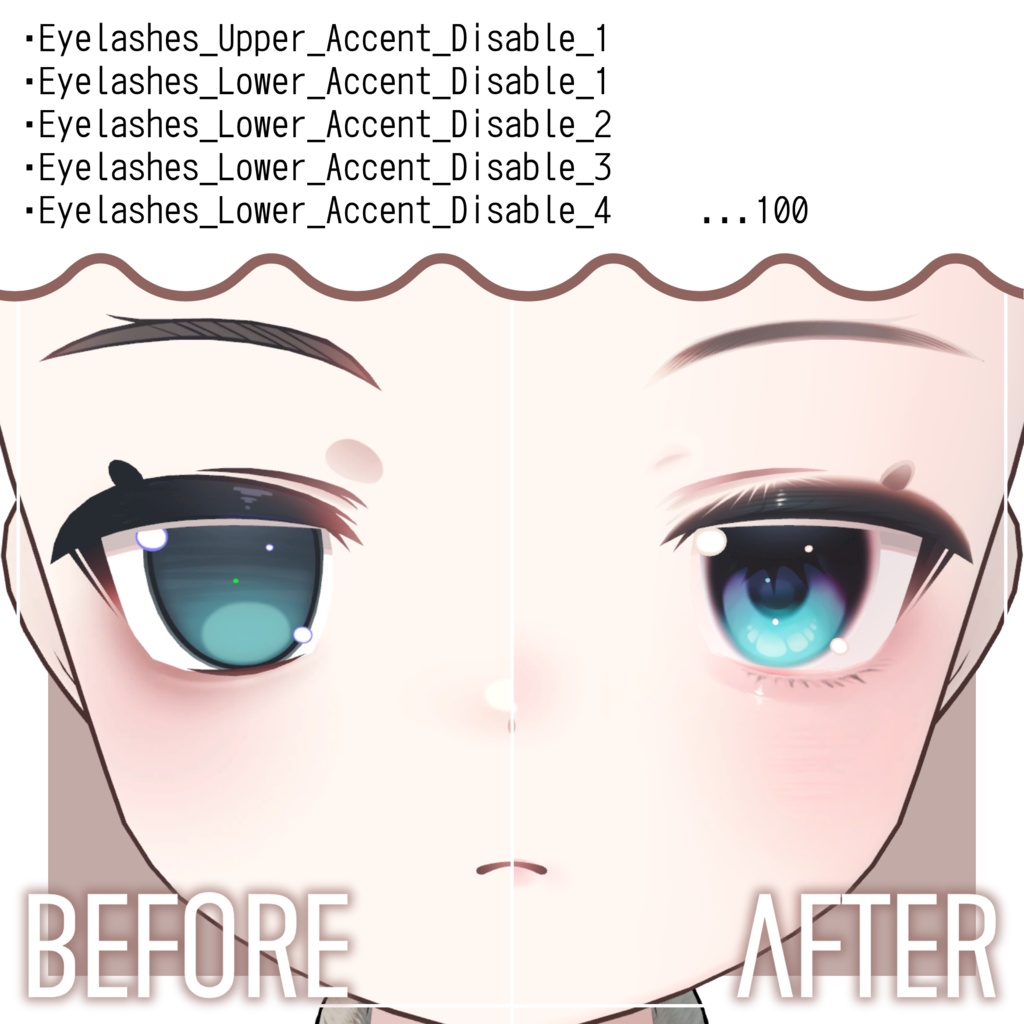 ✨発売記念SAIL✨Natural Doll Makeup & Eye Texture【VRChat向けオリジナル3Dモデル「こごみ」専用】