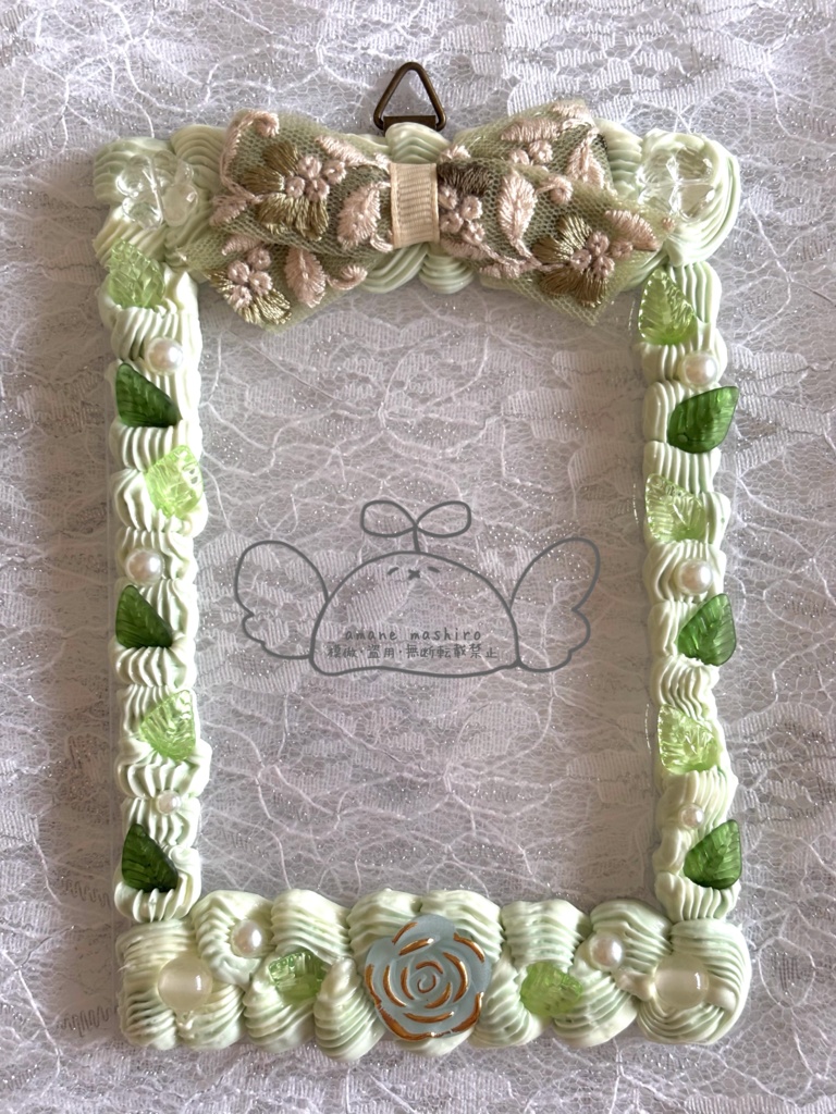 【ホイップデコ額】新緑リボン