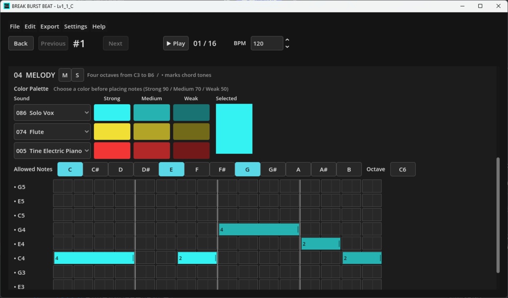 BREAK BURST BEAT v0.0.18 - 1小節からの作曲ツール