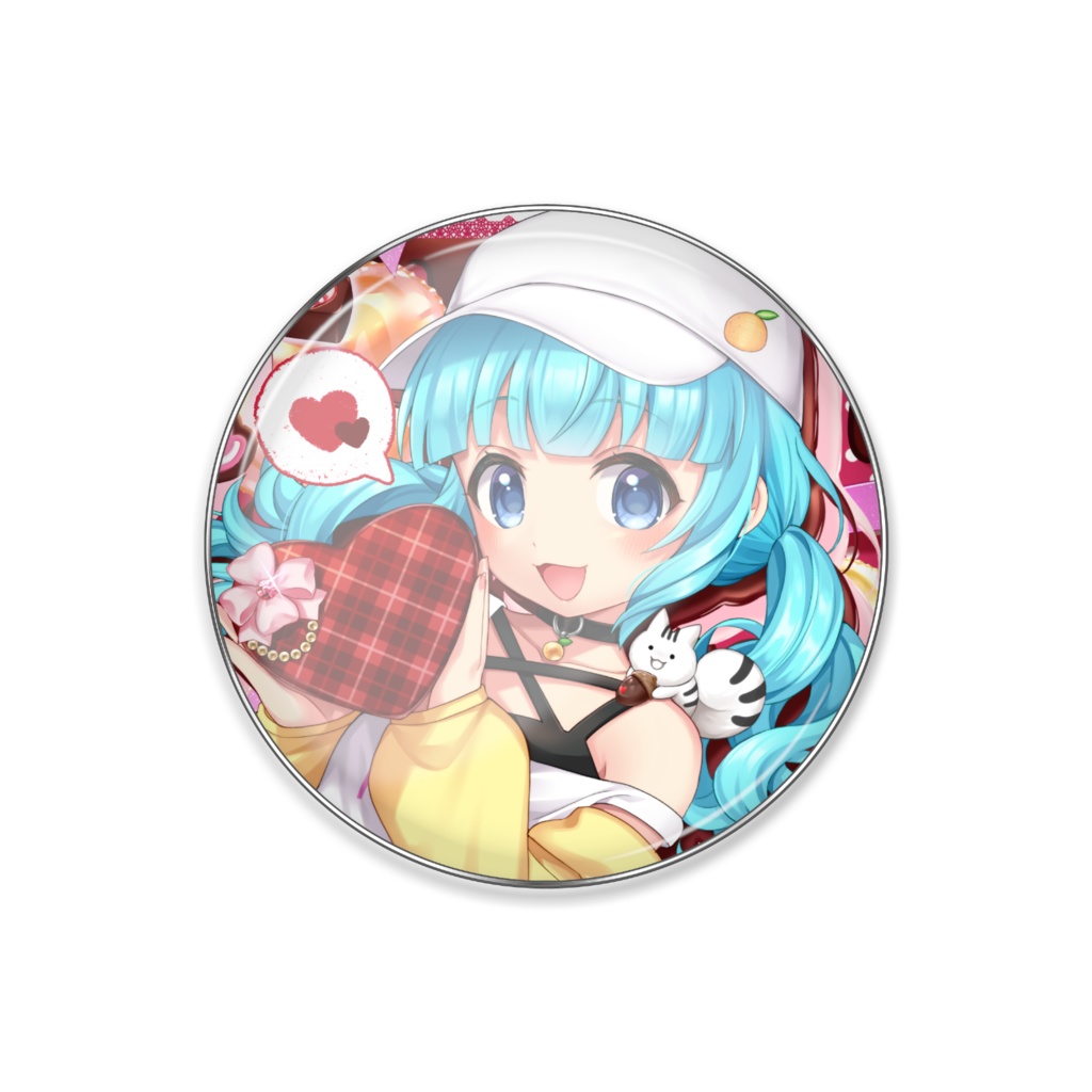 柚乃ぽんず バレンタインピンバッジ