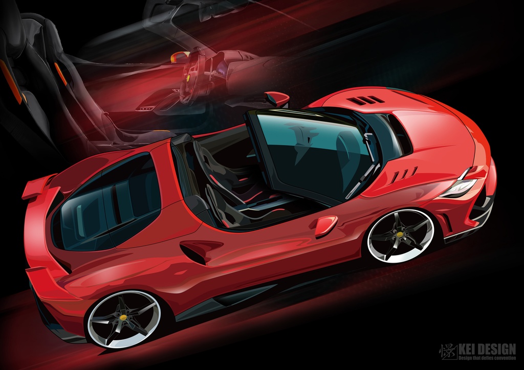 フェラーリ296B／デジタルアート