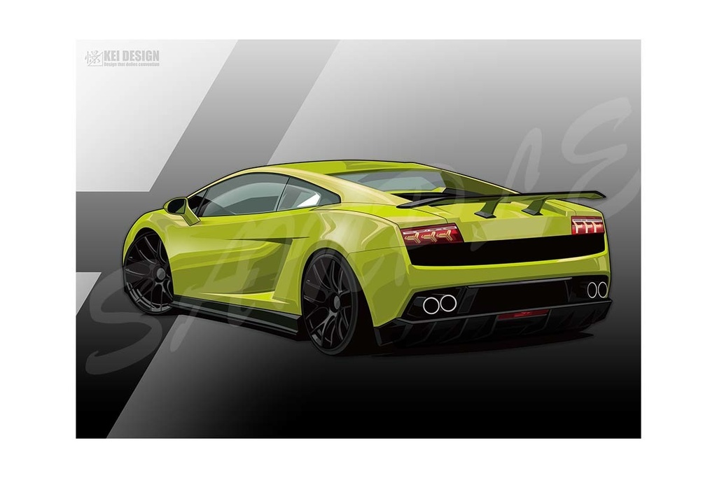 ランボルギーニ　ガヤルド　リア　／デジタルアート