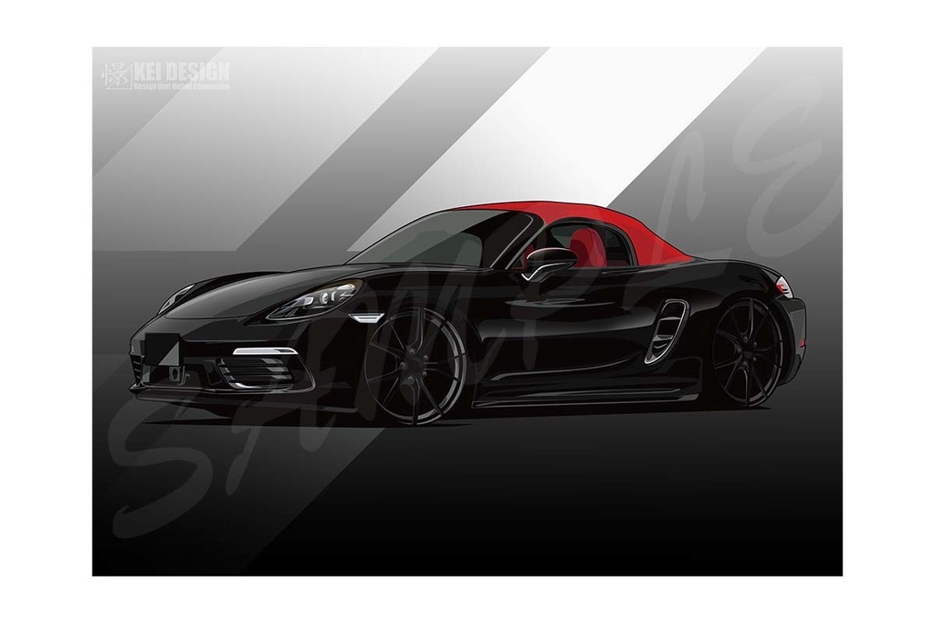 ポルシェケイマン　フロント／デジタルアート