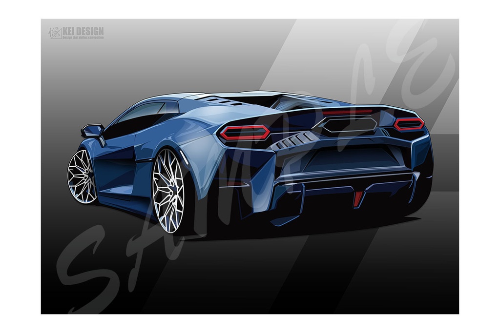 ランボルギーニテメラリオ　リア／デジタルアート