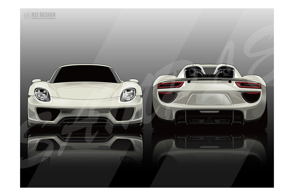 ポルシェ911スパイダー／デジタルアート