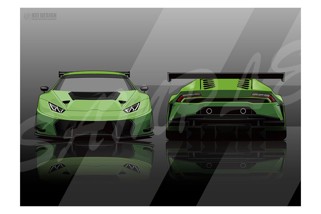 ランボルギーニウラカンGT前後／デジタルアート