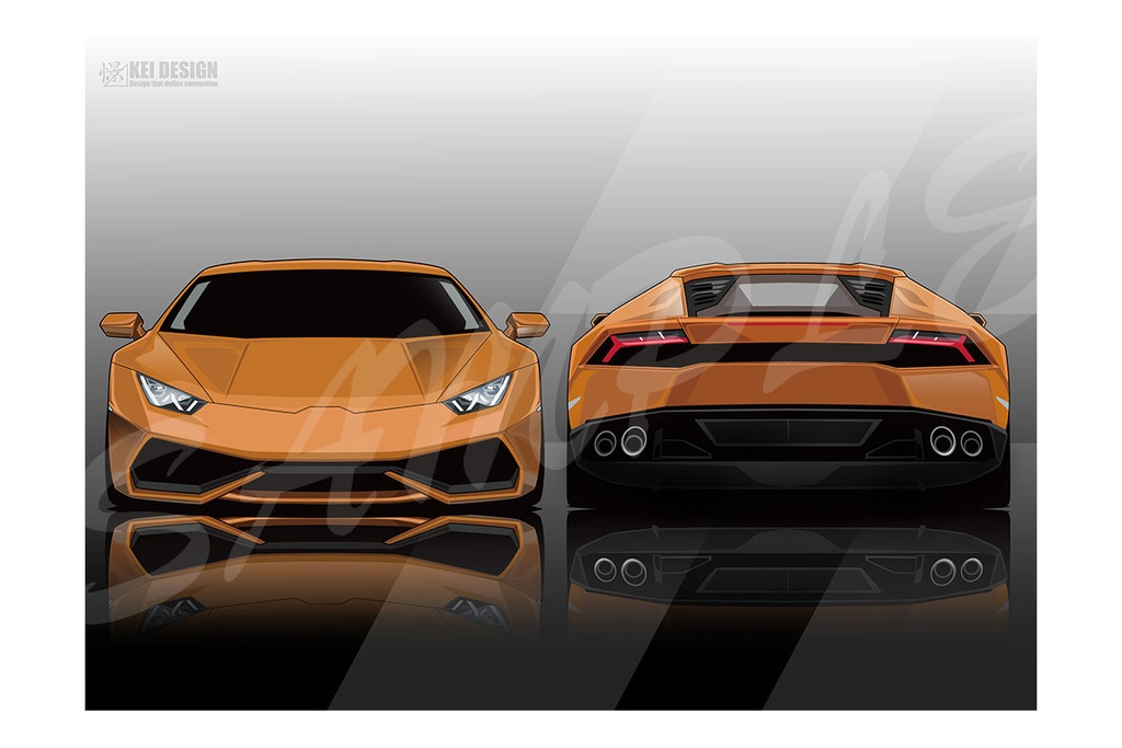 ランボルギーニウラカン前後／デジタルアート