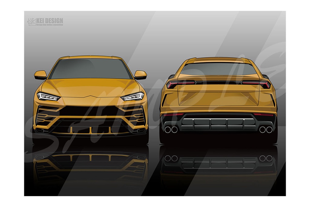 ランボルギーニウルス前後／デジタルアート