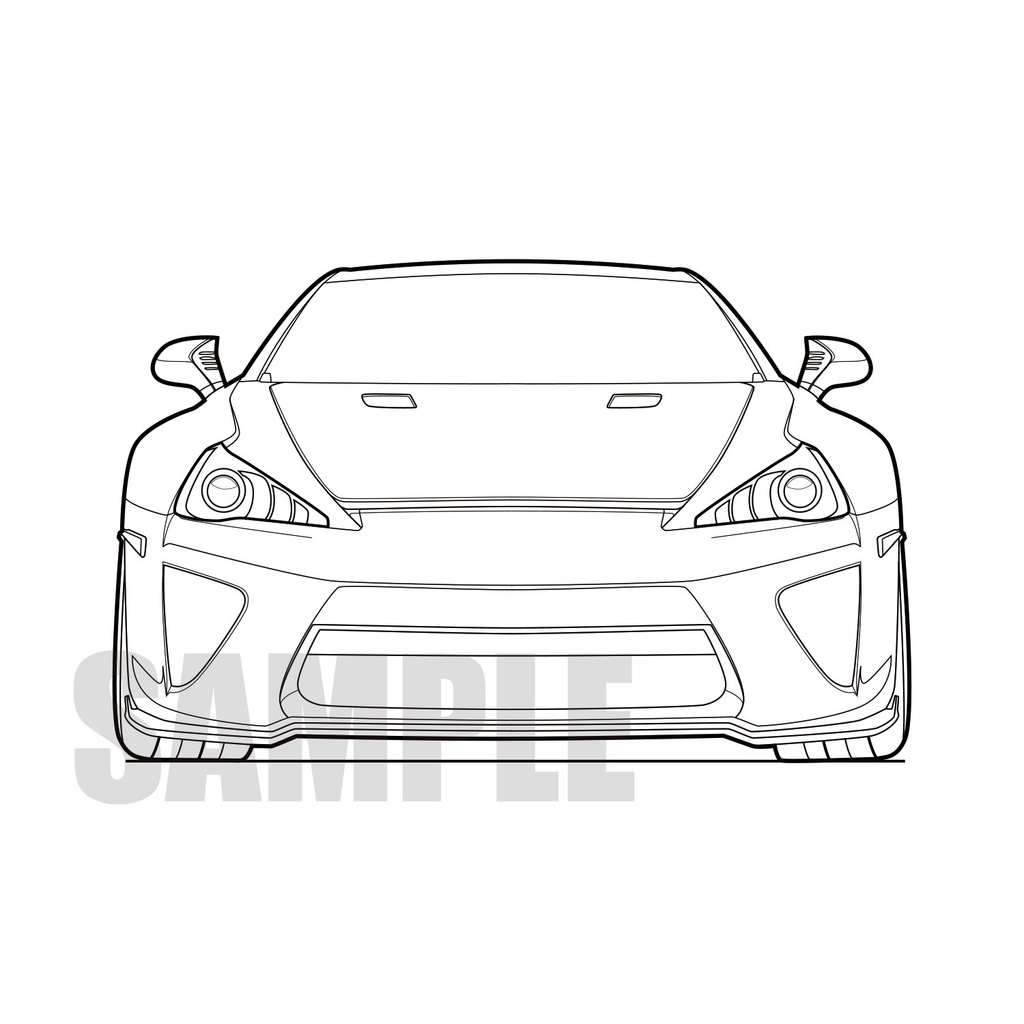 [線画素材]LFA_／透過無し白地PNG