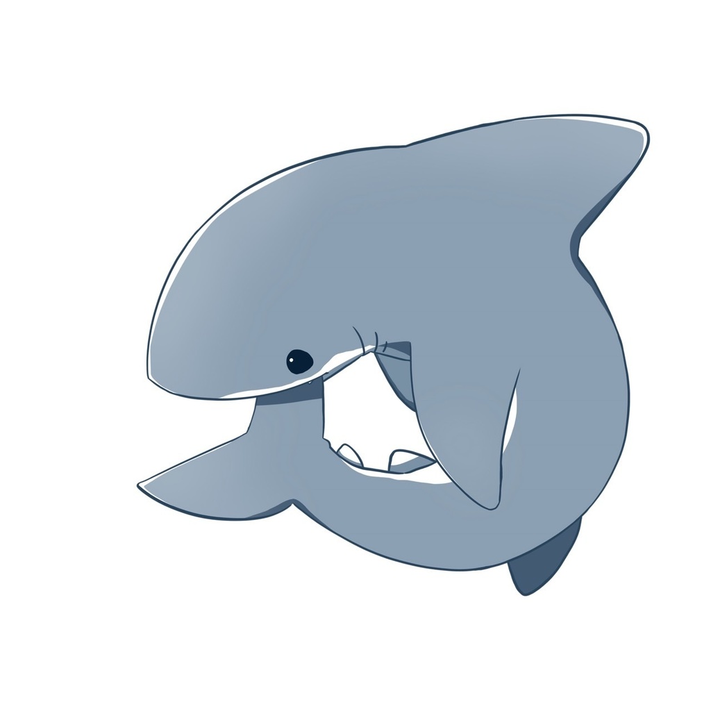 尾を噛むサメちゃん(缶バッジ)