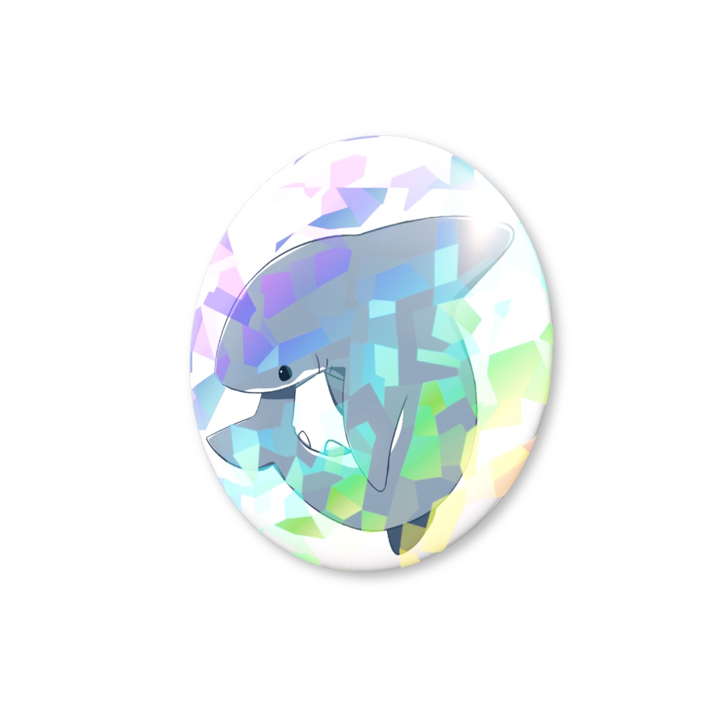 尾を噛むサメちゃん(缶バッジ)