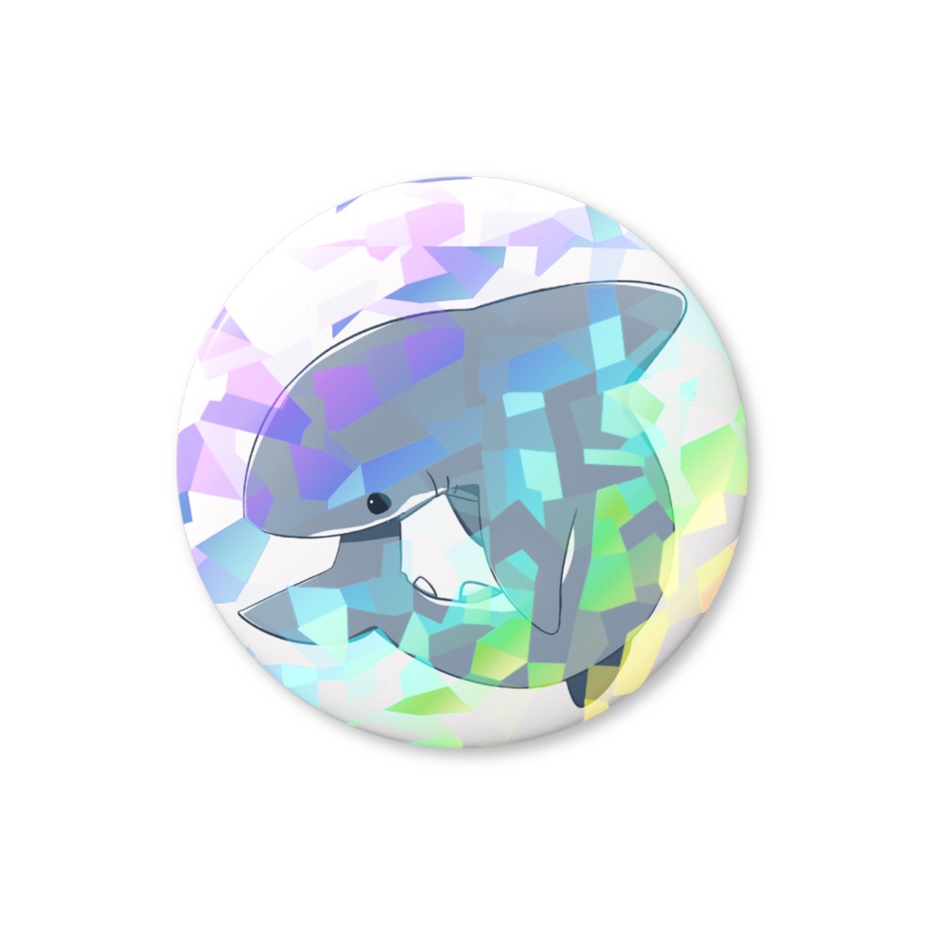 尾を噛むサメちゃん(缶バッジ)