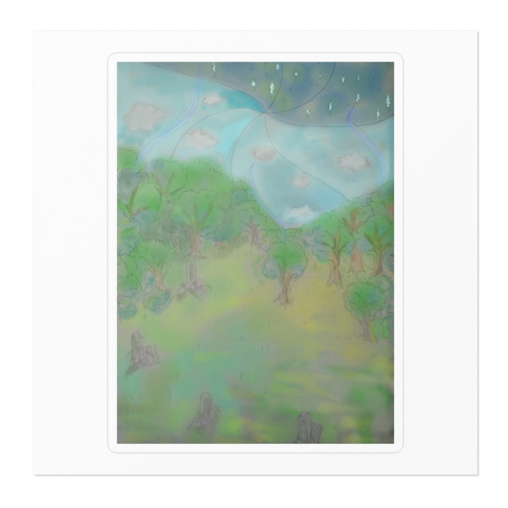 緑の星ステッカー