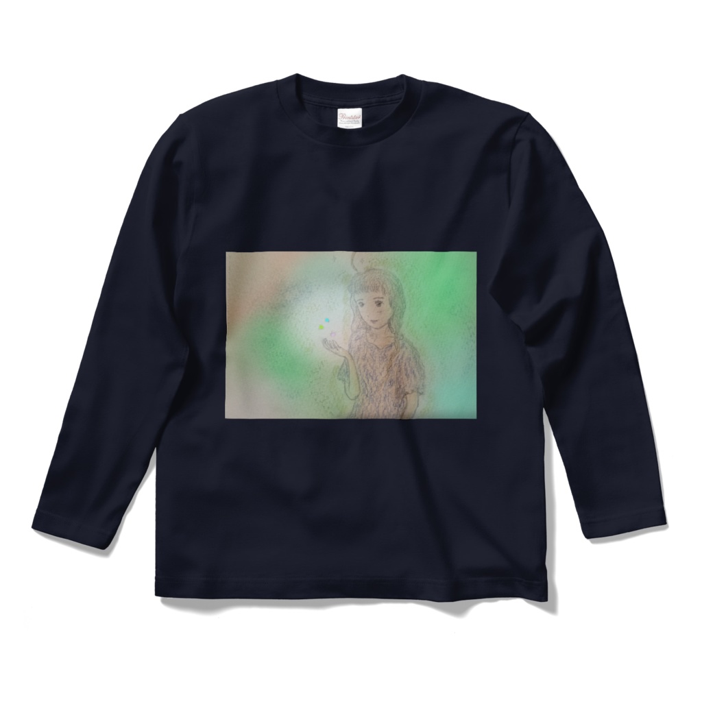 友喜と光の玉＆緑の星バックプリント ロングスリーブTシャツ