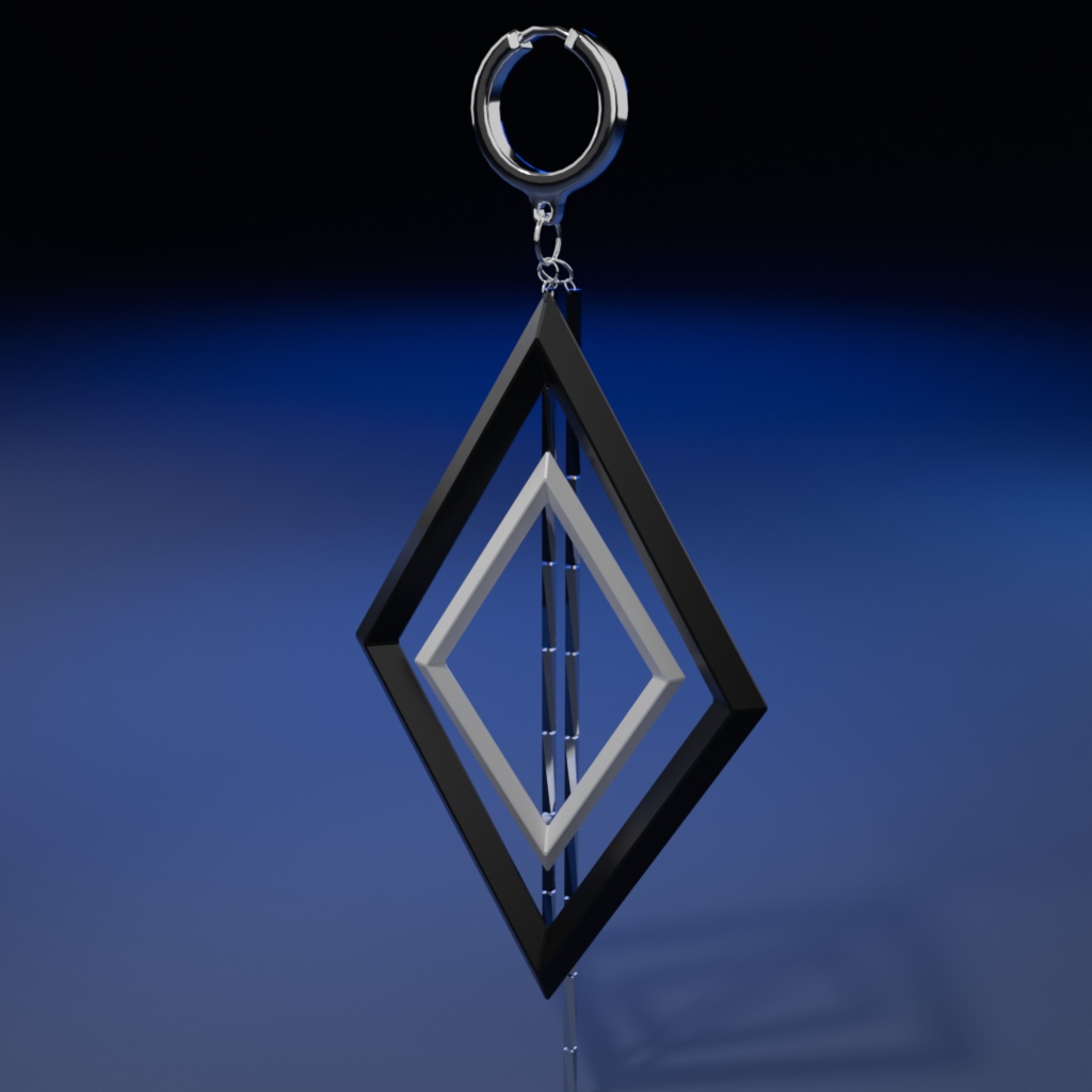 白黒 ダイヤ イヤリング Black & White Earring