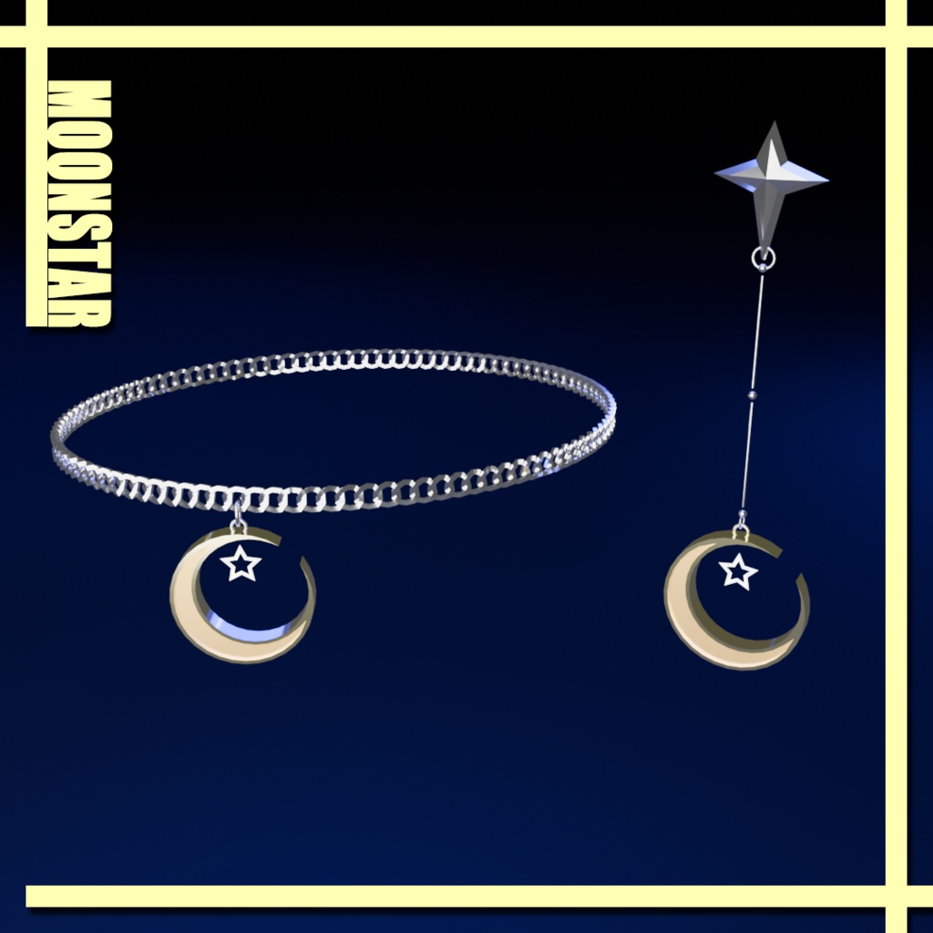 Moon Star Earring , Anklet / 月と星 [イヤリング / アンクレット]