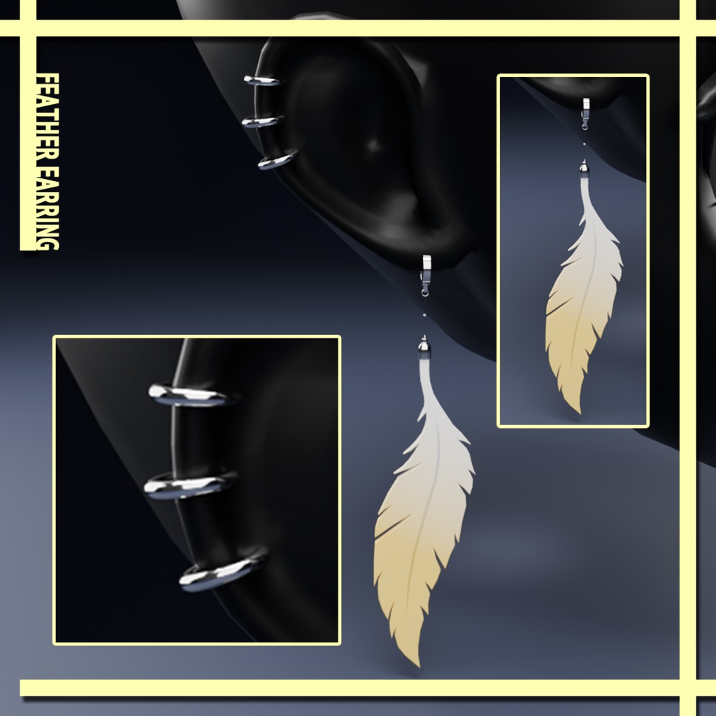 羽飾りのイヤリング / Feather Earring ver.2 【100円】