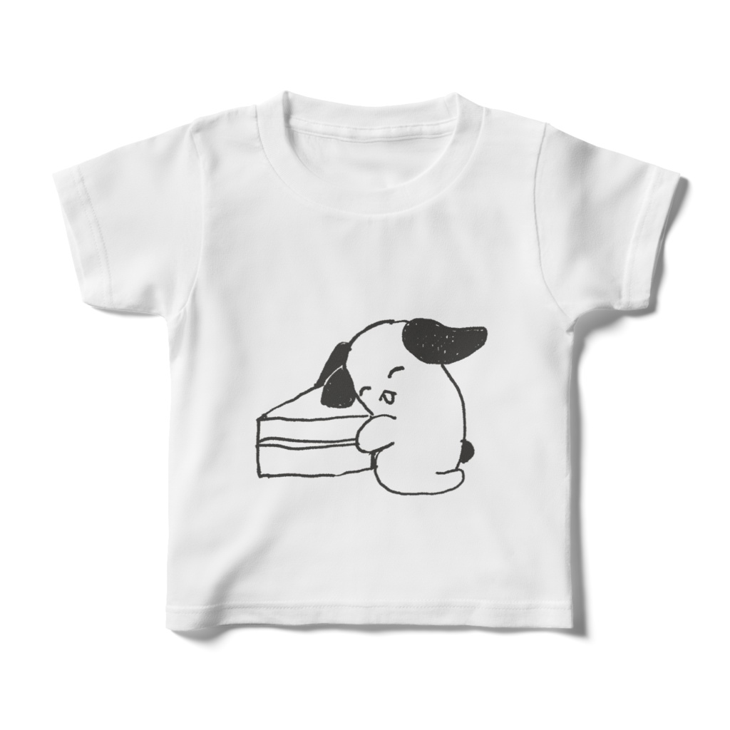 犬とケーキ　キッズTシャツ