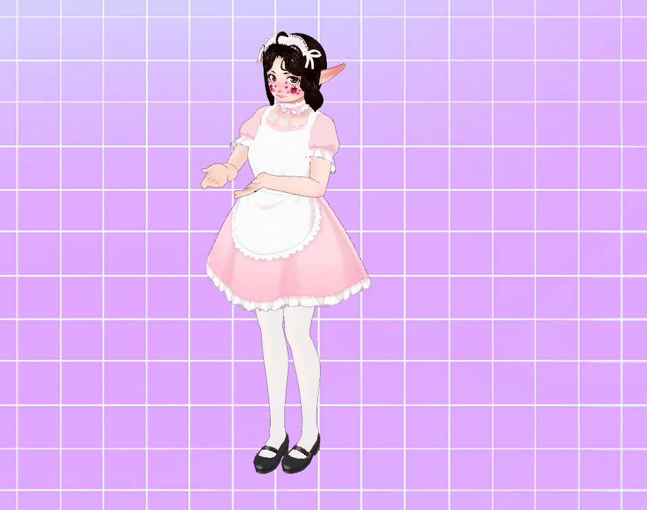 pink maid dress for vroid (edited)