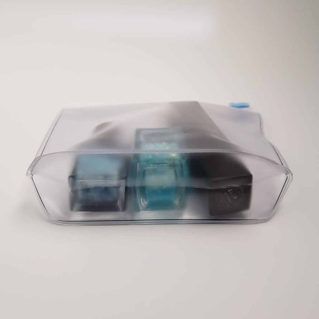 【クリアポーチ】マチ付き くまさん ブルー