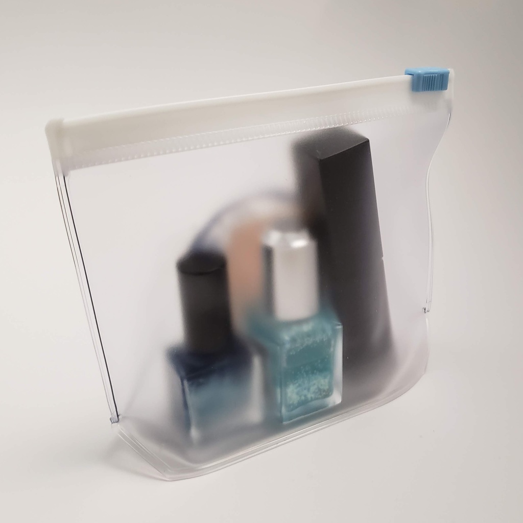 【クリアポーチ】マチ付き くまさん ブルー