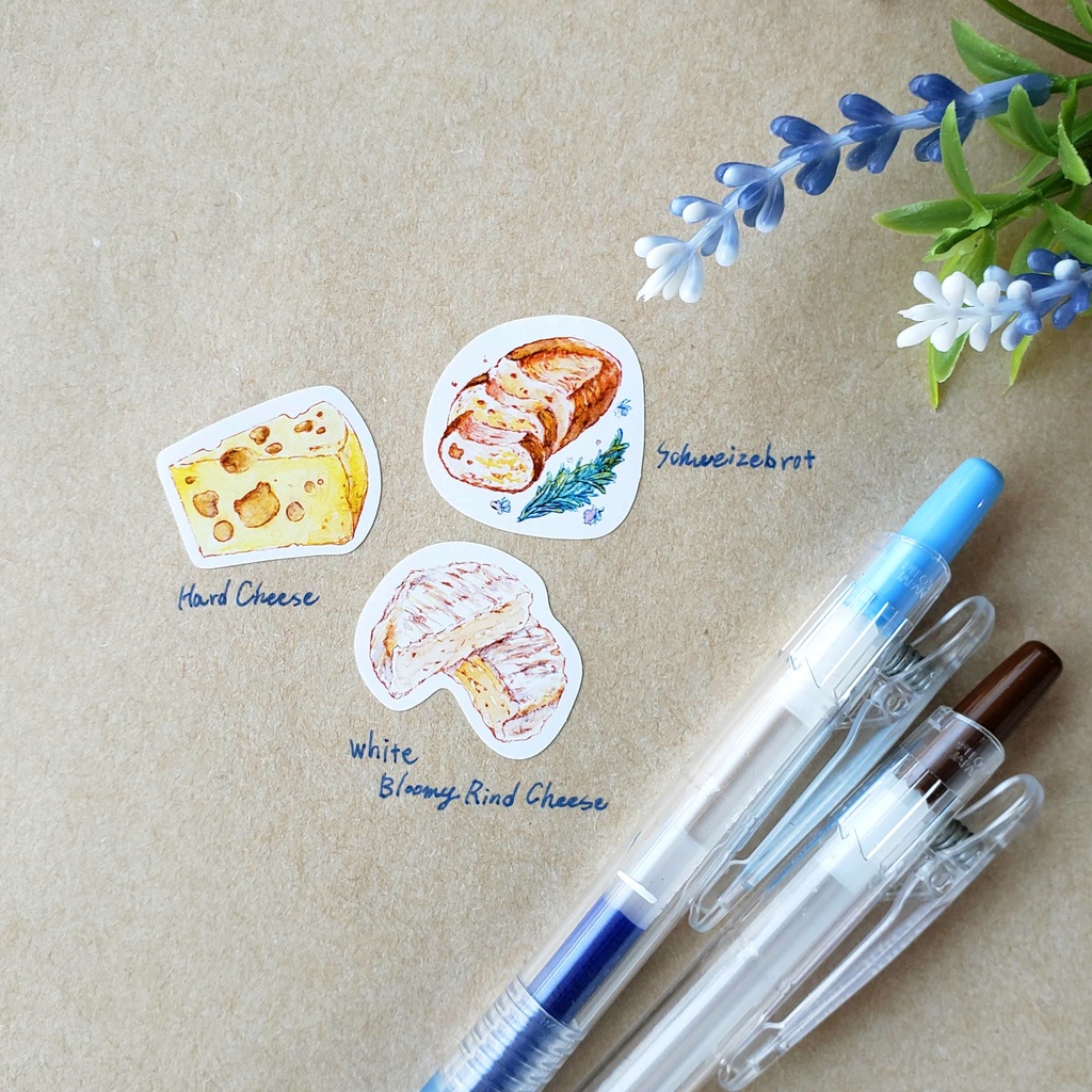 【シール】ワインとチーズのシール(パンもあるよ)