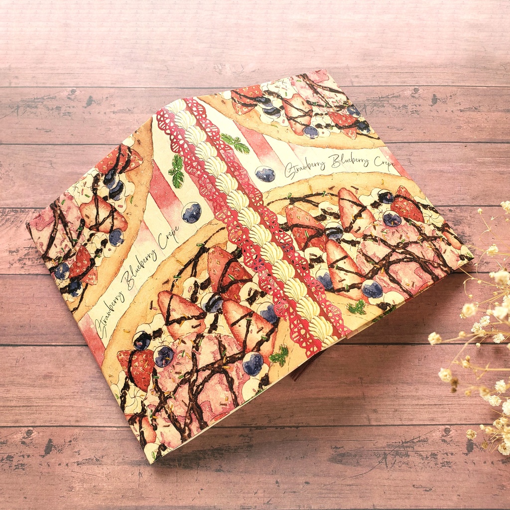 リニューアル!【ブックカバー】いちごクレープ フリーサイズ ペーパー