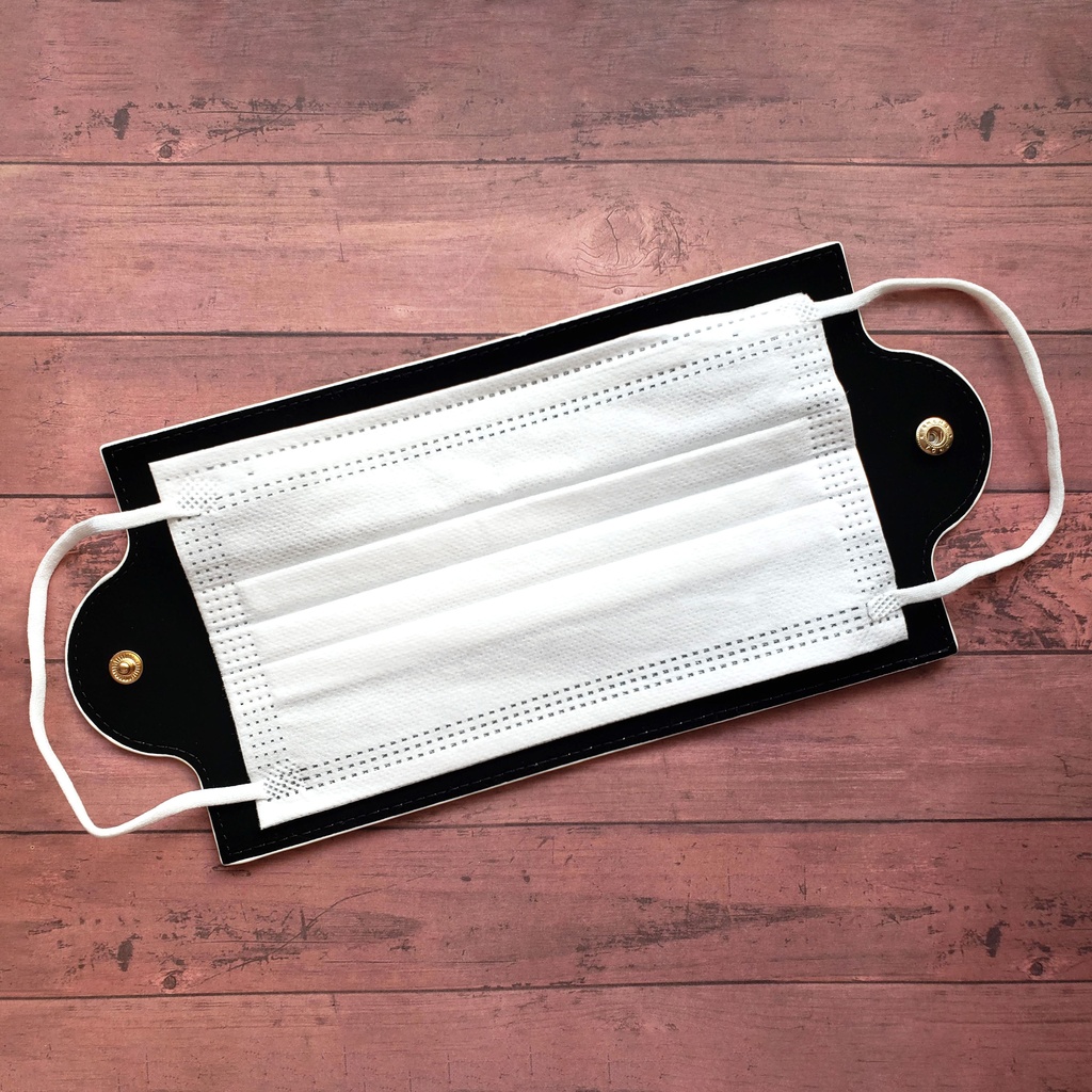 【マスクケース】くまさん 花言葉「リンドウ」PUレザー