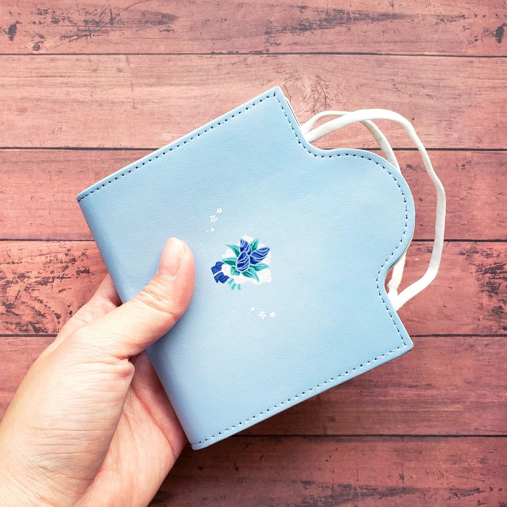 【マスクケース】くまさん 花言葉「リンドウ」PUレザー